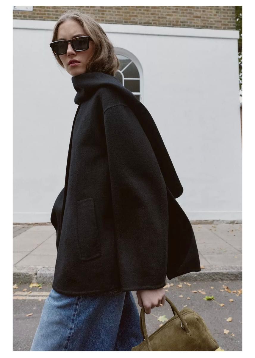 ZARAウール ショートスカーフコート｜Yahoo!フリマ（旧PayPayフリマ）