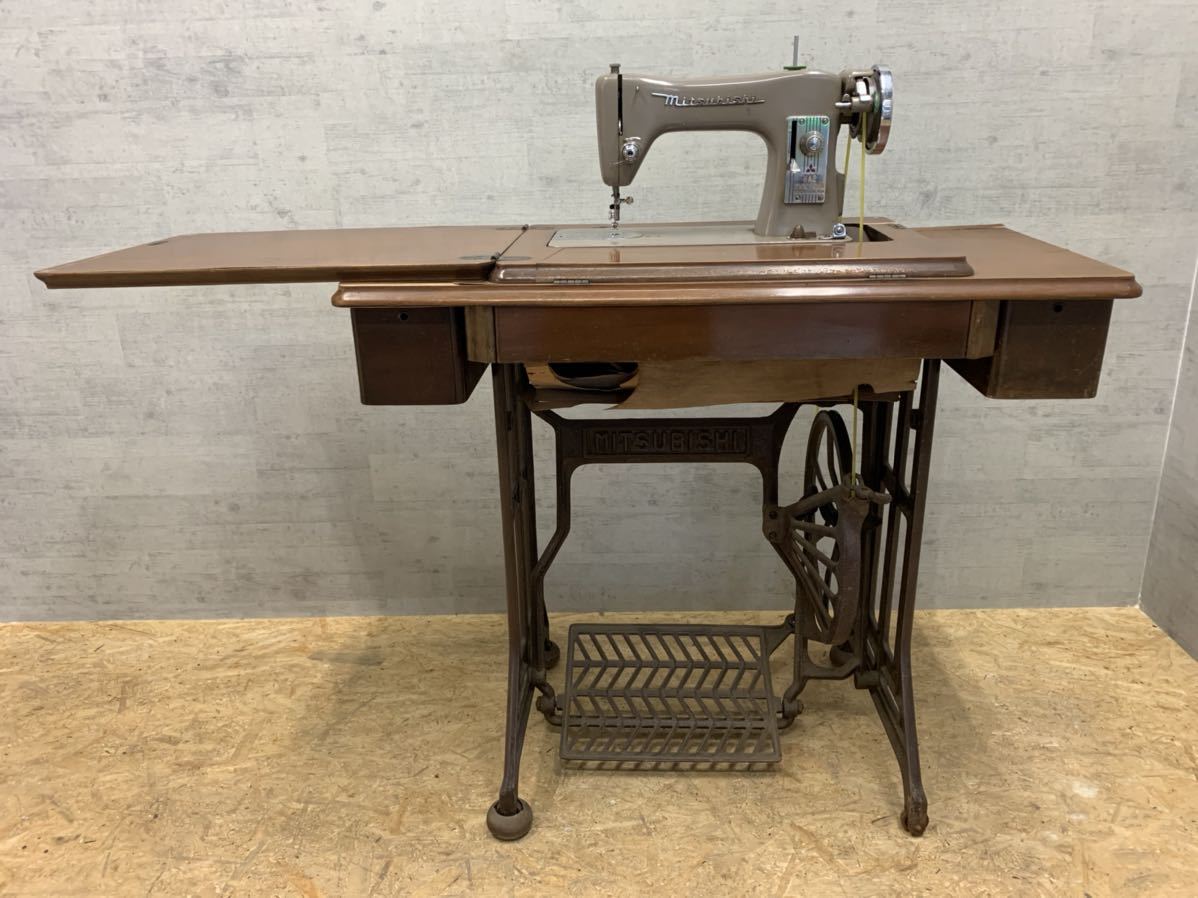 Yahoo!オークション - アンティーク MITSUBISHI 三菱 足踏みミシン 鉄