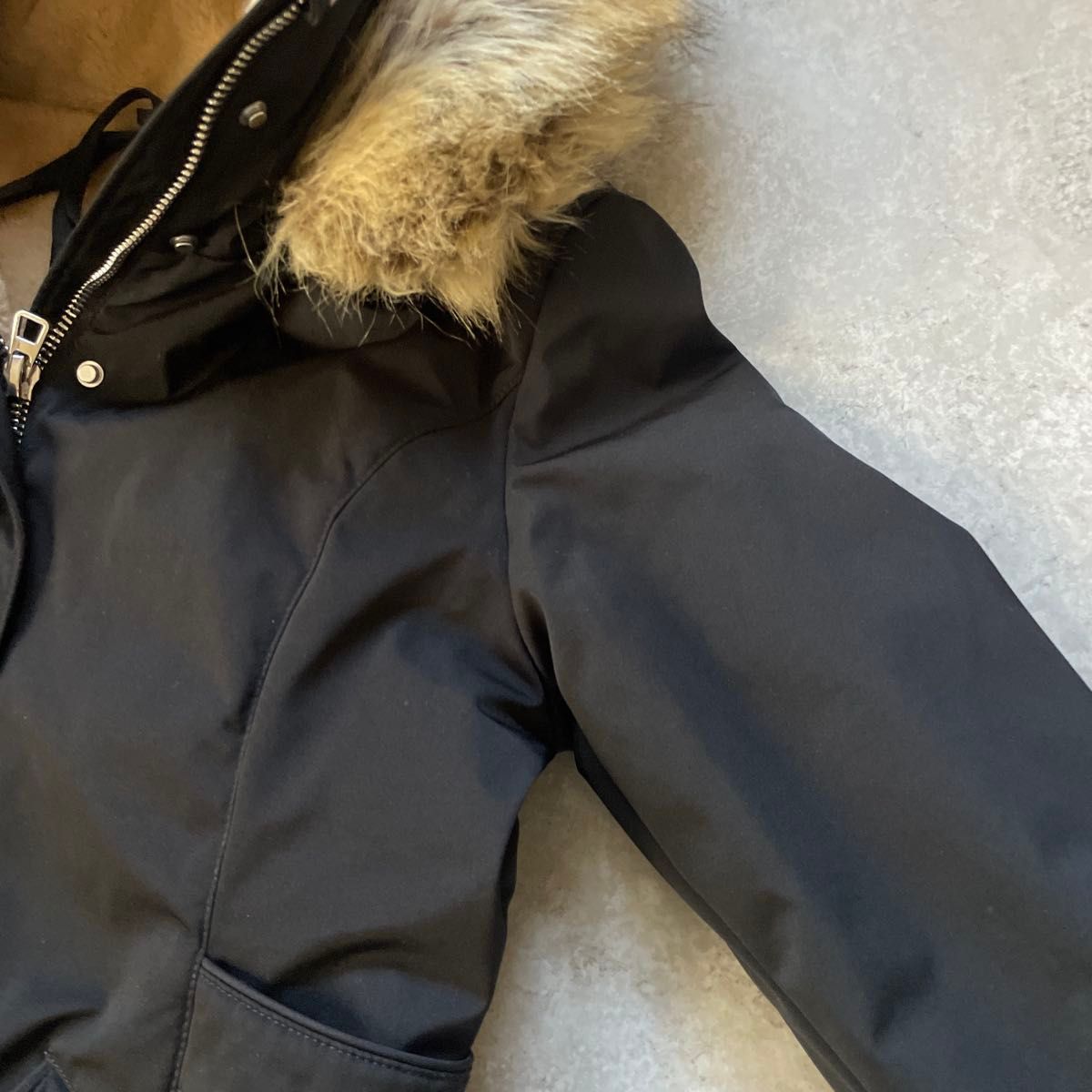 ZARA ファーコート 中綿ジャケット Lサイズ 黒 ダウンライク 内側ボア