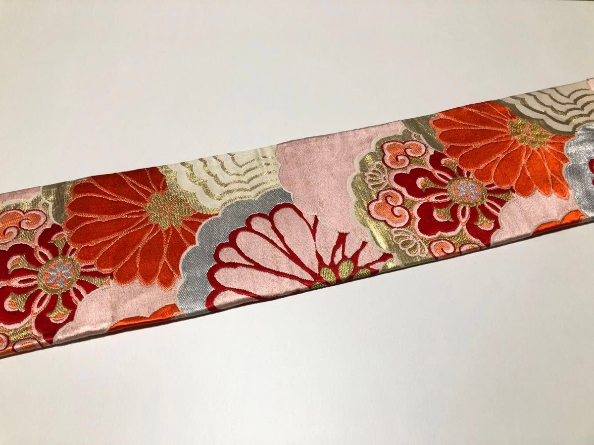 アンティーク名古屋帯】正絹 日本刺繍 菊 豪華 高級 アンティーク着物
