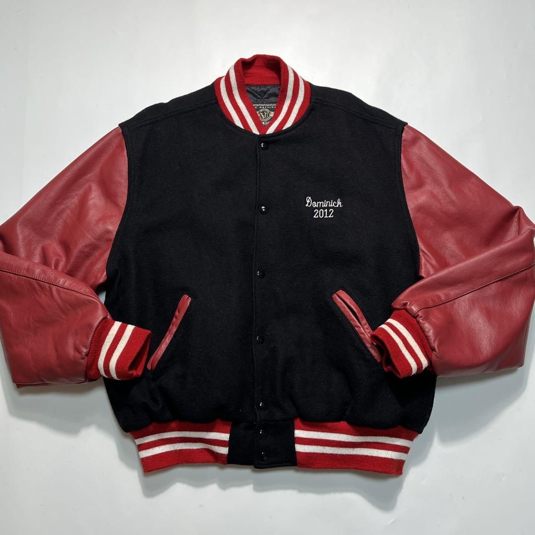 HOLLOWAY ホロウェイ USA製 袖レザー スタジャン インディアンヘッド