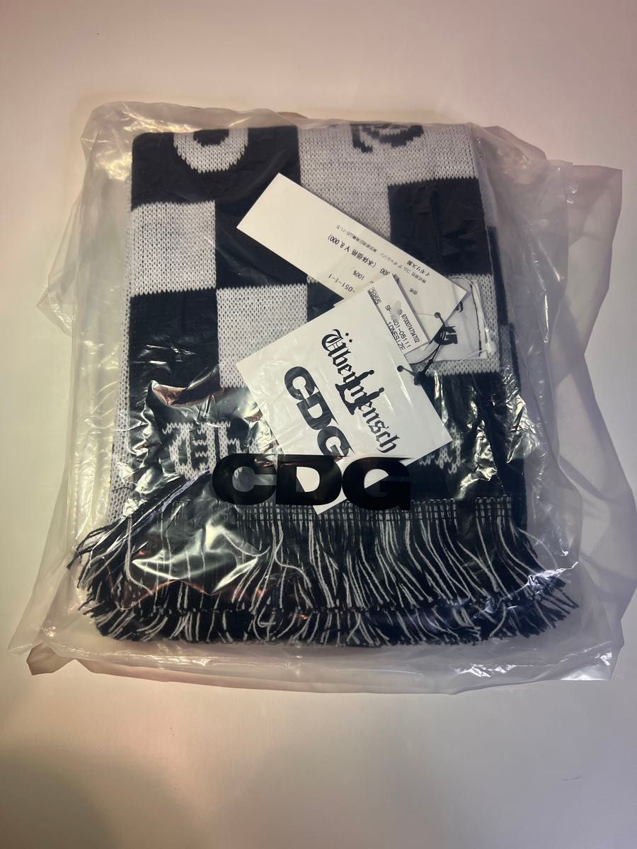 新品未開封 CDG x G-DRAGON bermensch ストール マフラー 黒 x 白
