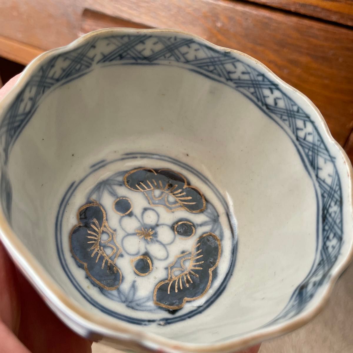 幕末 明治 伊万里焼 色絵染付 湯呑 向付 蕎麦猪口 松竹梅 金彩 染付