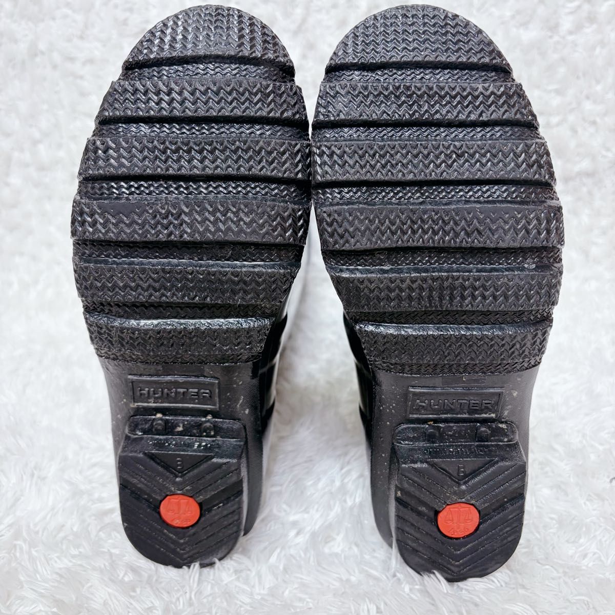 未使用級 HUNTER ハンター ブラック エナメル ロングブーツ 24 0