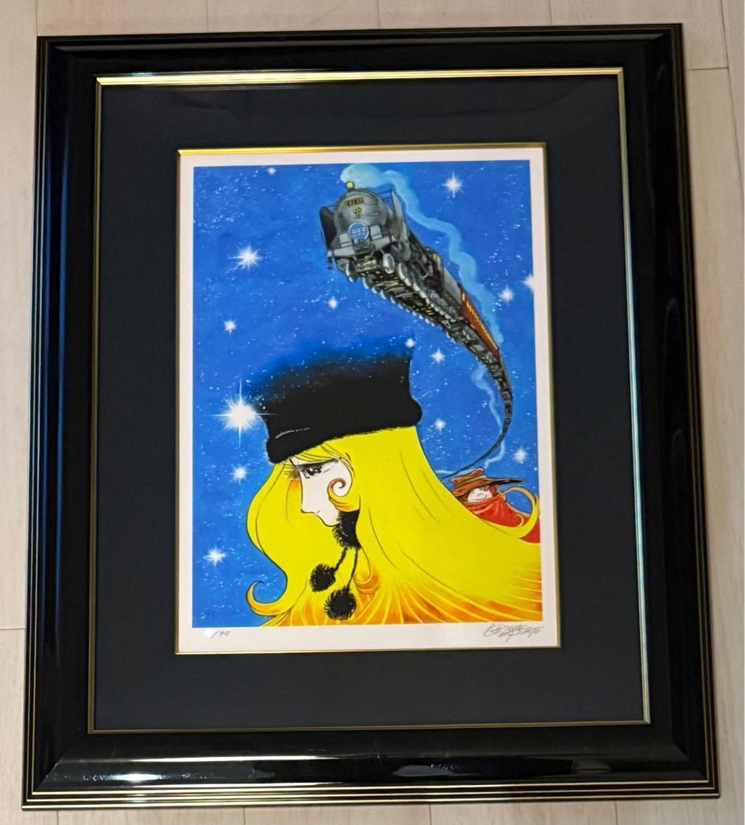 松本零士 複製原画 版画 銀河鉄道999 版画 ピエゾグラフ シルク