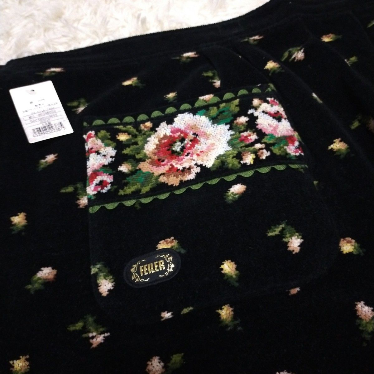 FEILER フェイラー 花柄 シュニール織 タオル エプロン ハーフエプロン