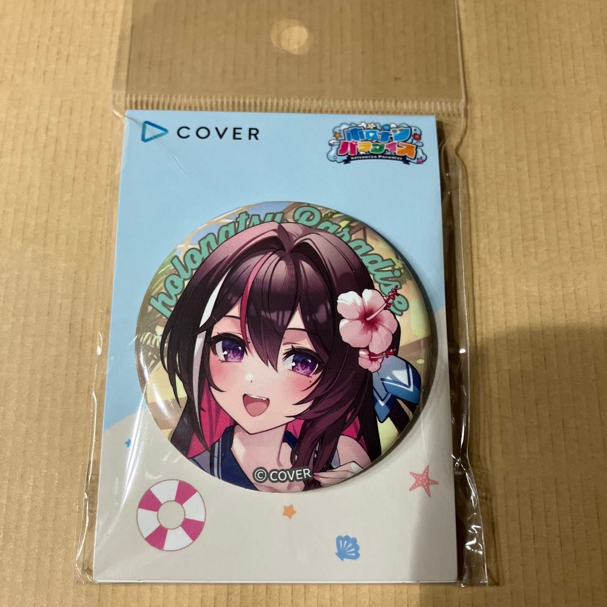 ホロナツパラダイス AZKi 缶バッジ&チェキ風カード hololive