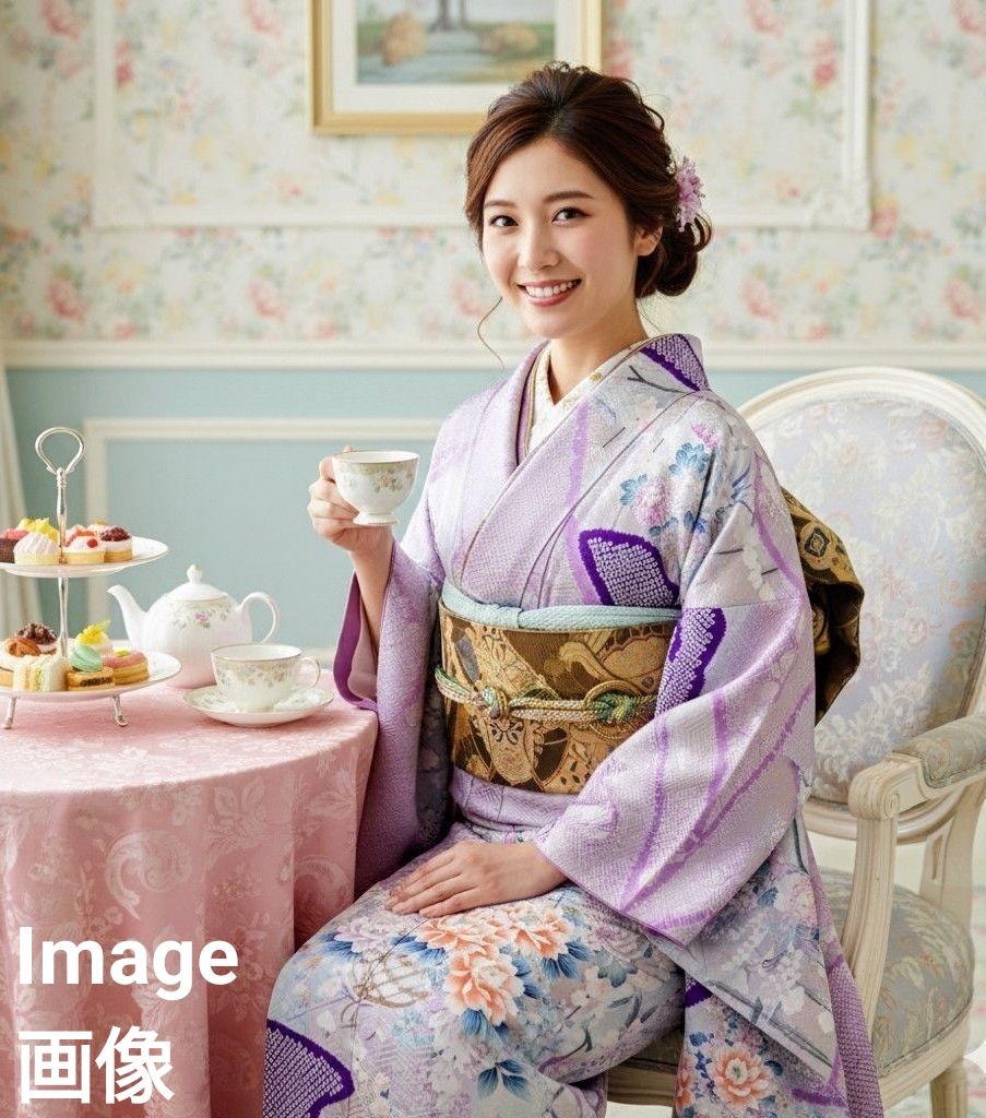 442手絞り 総絞り振袖 バイオレット 紫 振袖正絹6点フルセット 卒業