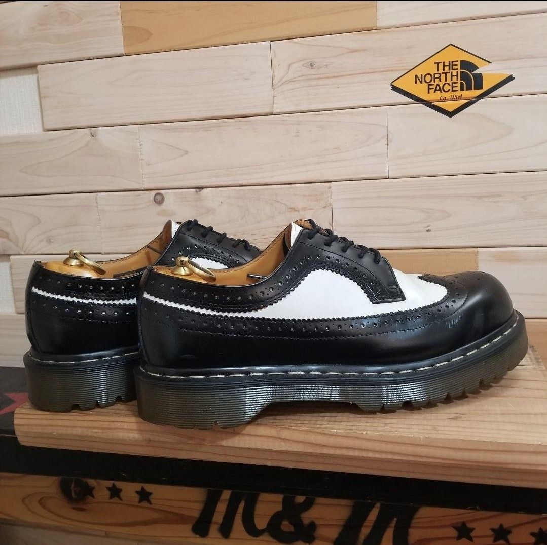 極美品 Dr Martens ウイングチップ 白黒 厚底 28 ドクターマーチン