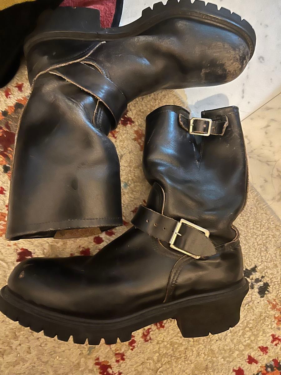 希少PT91刺繍羽タグ レッドウィング2268エンジニアブーツ 7 5D 黒 90s