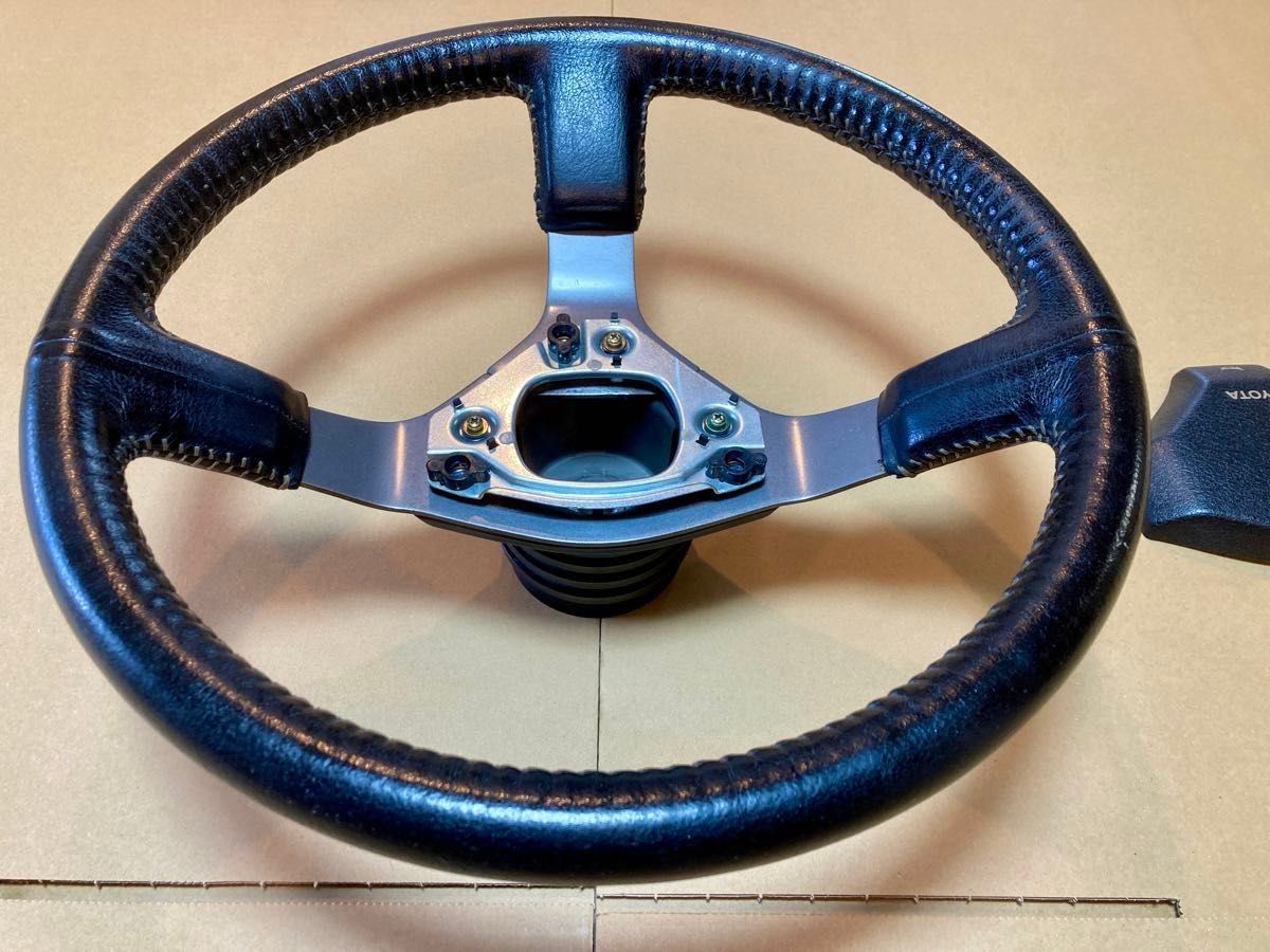 AE86 純正 ステアリング ハンドル レザー 革巻 前期 APEX レビン