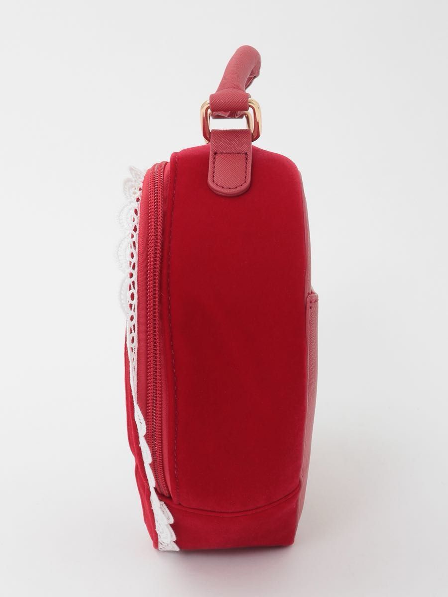 PINK HOUSE ハート型ベロアバッグ 赤 ショルダー ポシェット