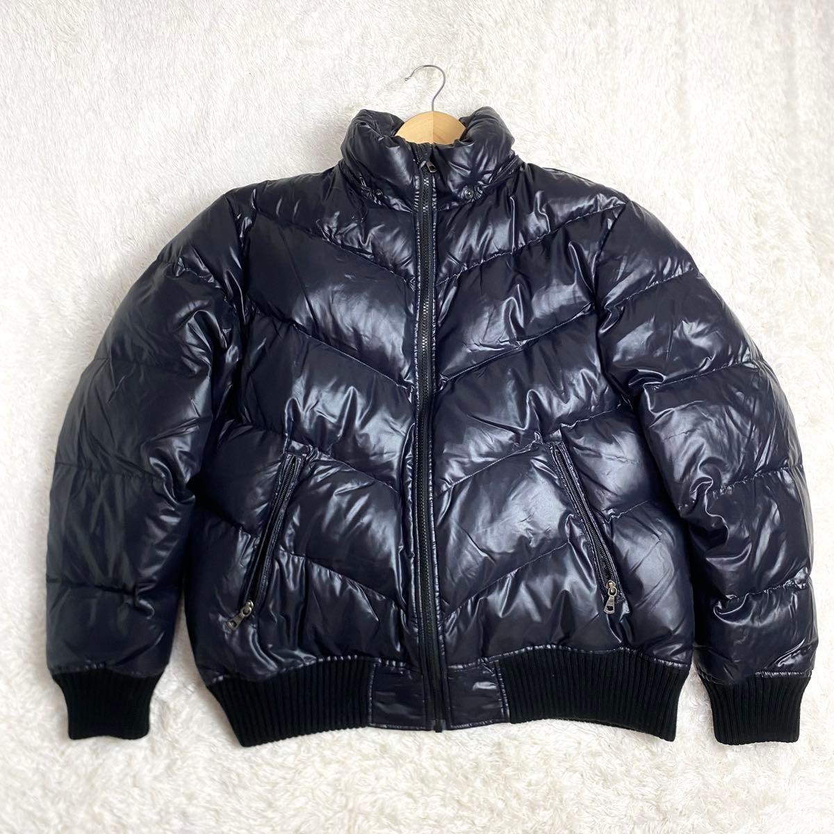OLD UNIQLO fur down jacket 00s y2k 光沢 短丈 オールドユニクロ