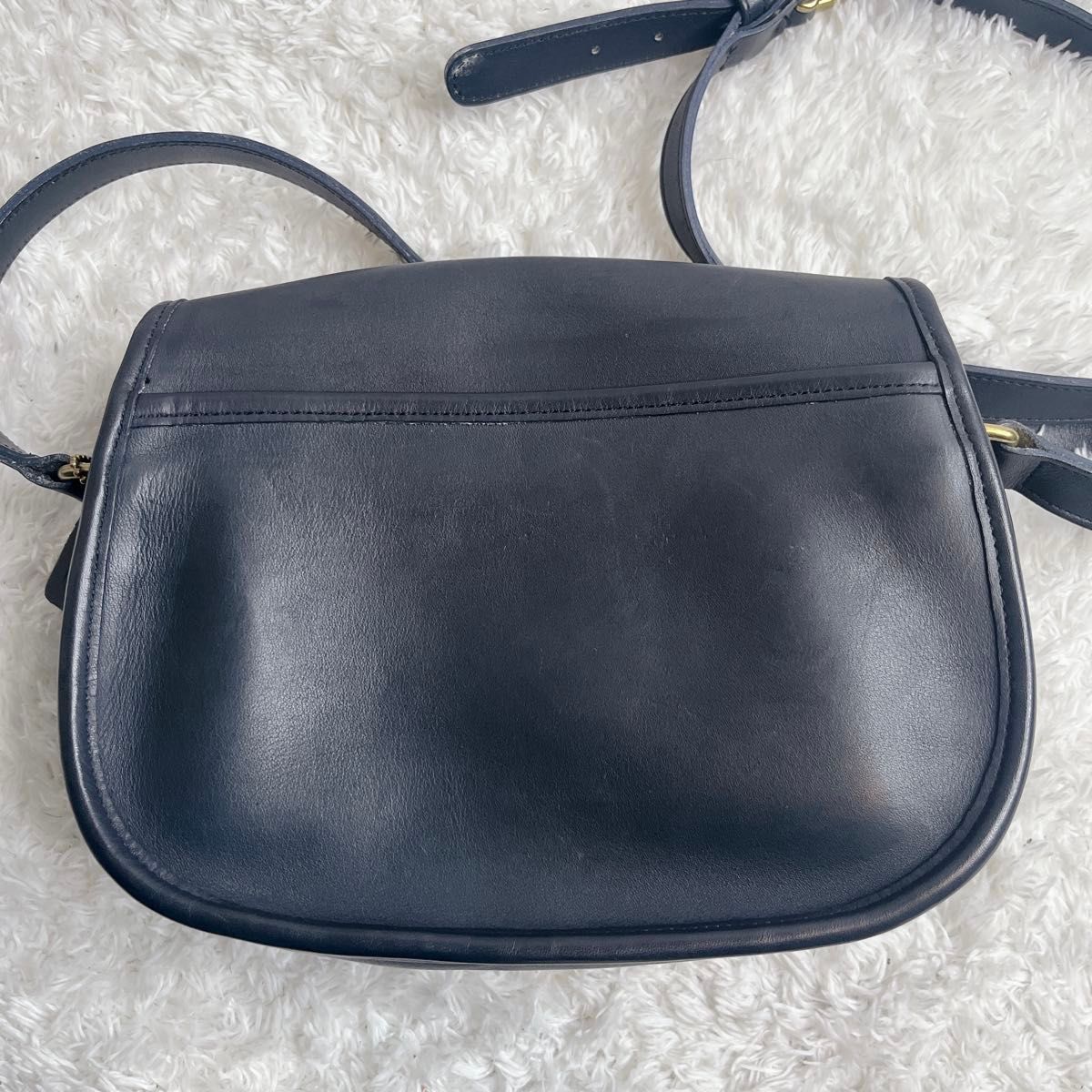 オールドコーチ ネイビー ターンロック ショルダーバッグ COACH レザー