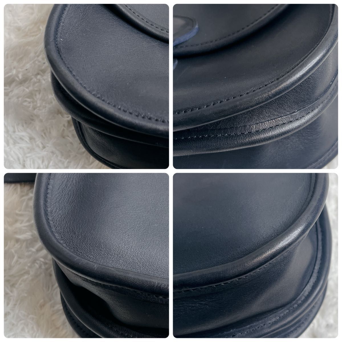 オールドコーチ ネイビー ターンロック ショルダーバッグ COACH レザー