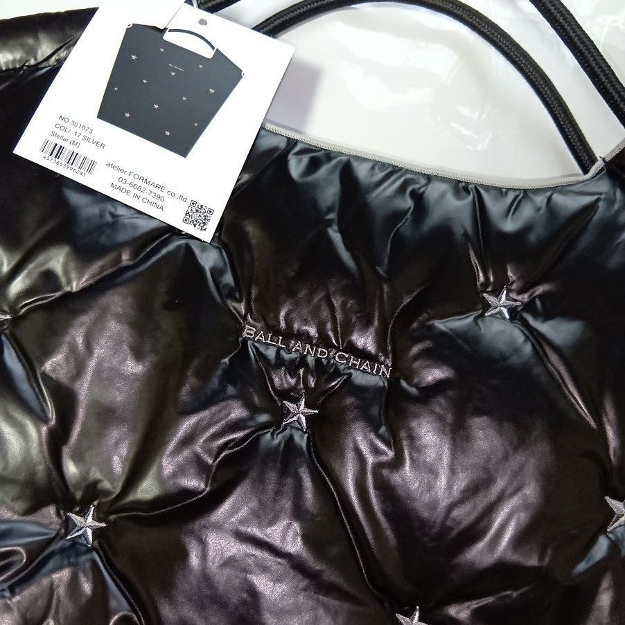 完売 Ball&Chain ボールアンドチェーン 中綿バッグ ブラック×シルバー