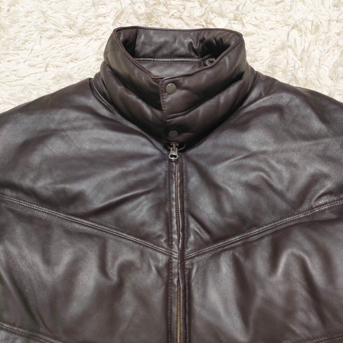 Licorice リコリス 羊革 ダウンジャケット LLサイズ ブラウン メンズ