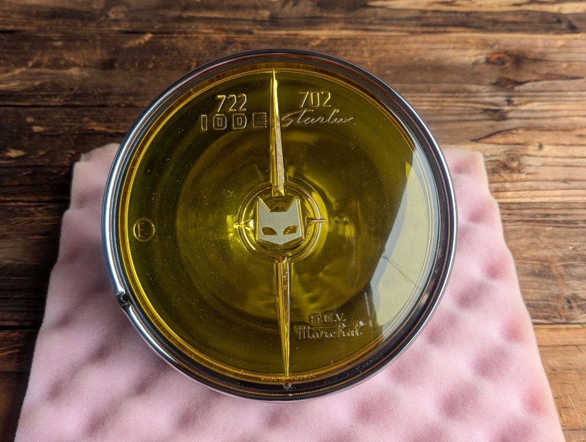 マーシャル 722 ヘッドライト イエローレンズ 金猫 リム付き キャッツ