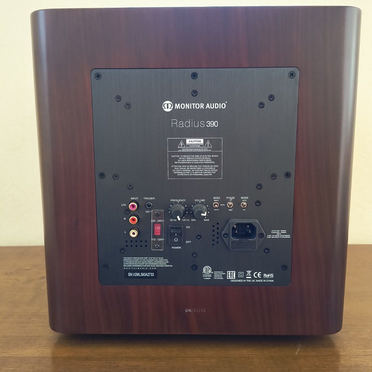 Monitor Audio モニターオーディオ RADIUS 390 木目調 25cm サブ