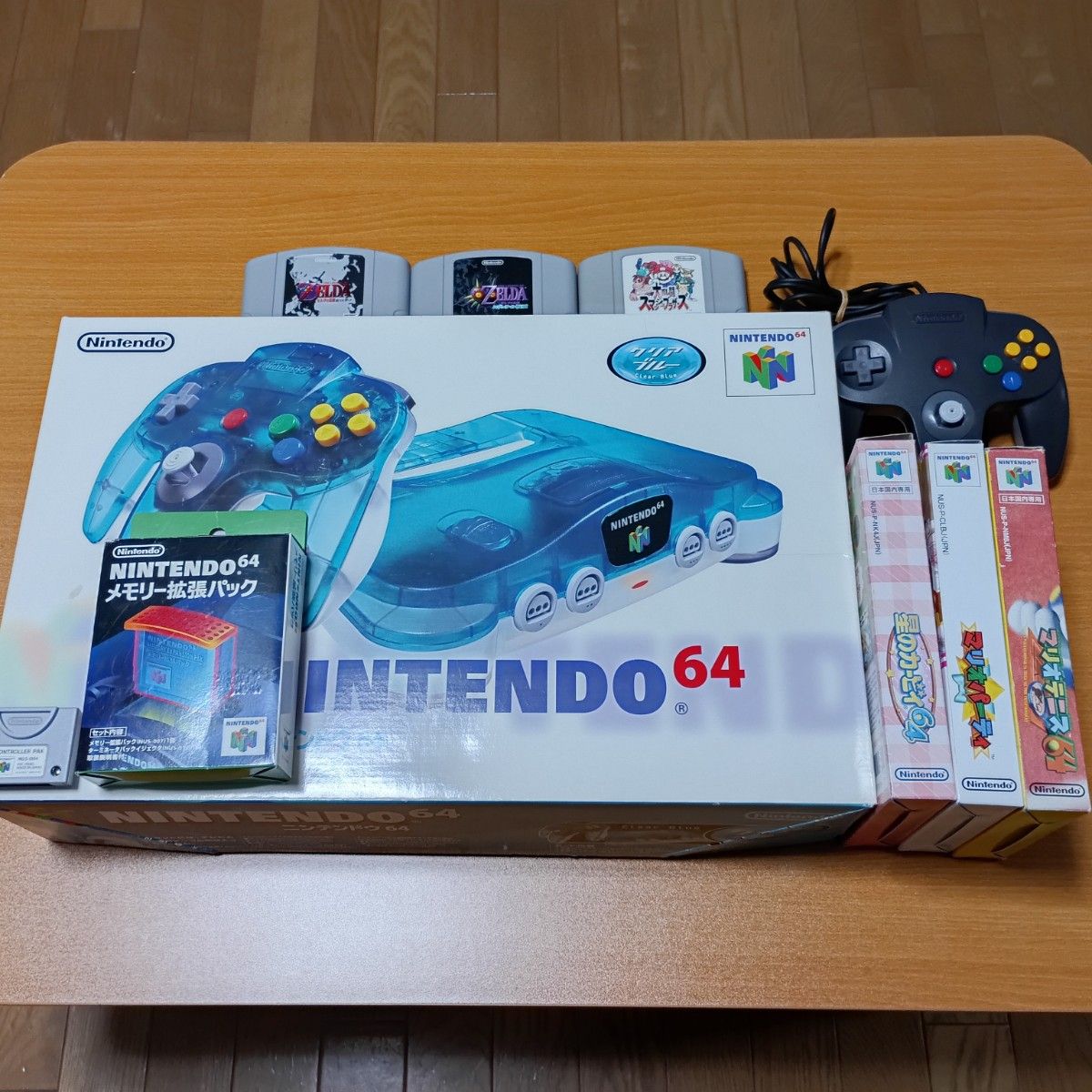 レアカラークリアブルー ニンテンドー64本体 メモリー拡張パック
