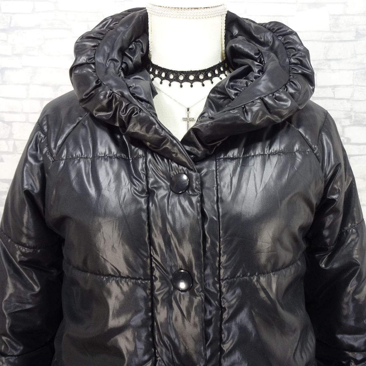 ダウンジャケット Y2K 平成ギャル グランジ ダークコア ブラック M