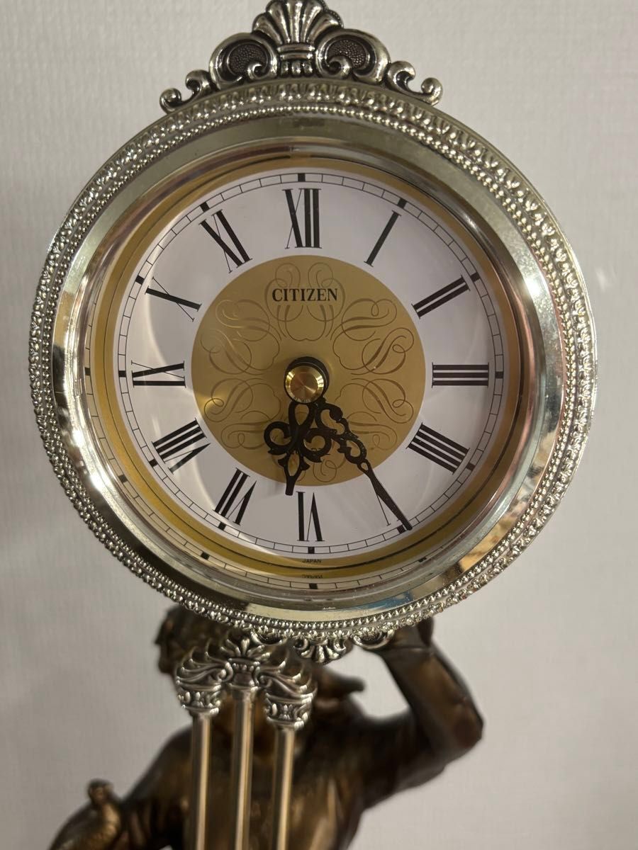 CITIZEN シチズン 振り子時計 置時計 美品 ブロンズ風｜Yahoo!フリマ