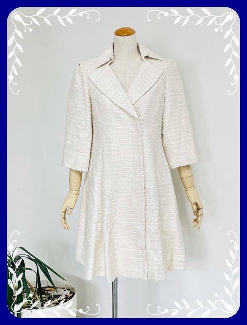 フォクシー 【20年製】ワンピース(38)コート/白/ツイード/Miss