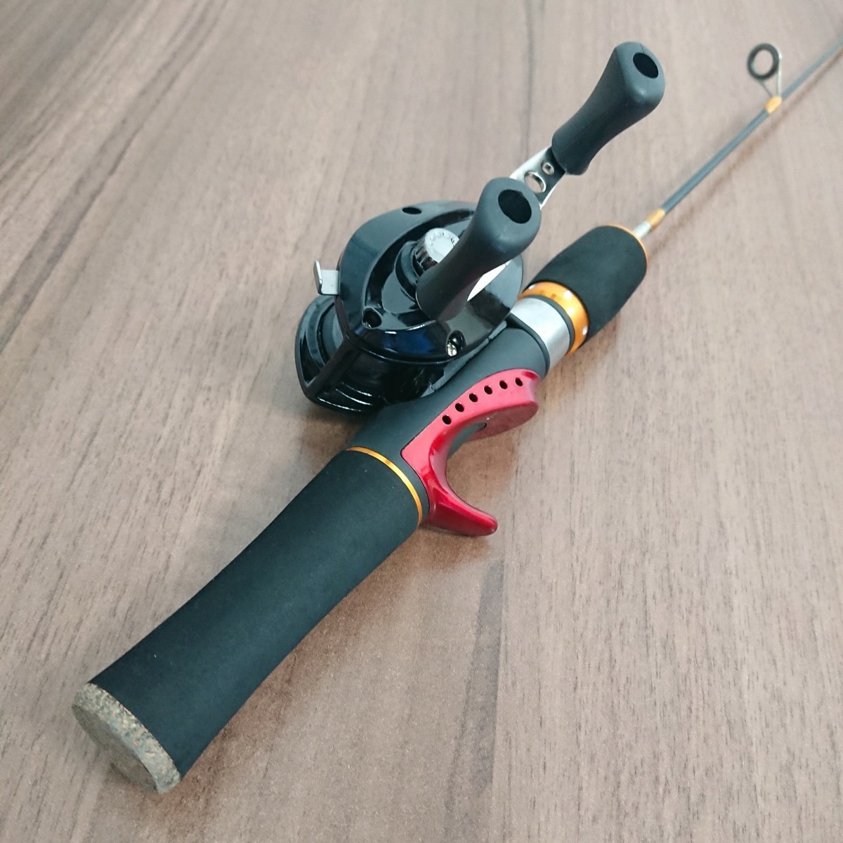 ベイトリール 2本セット 穴釣り ロッド 2ピース 67cm 黒｜Yahoo!フリマ