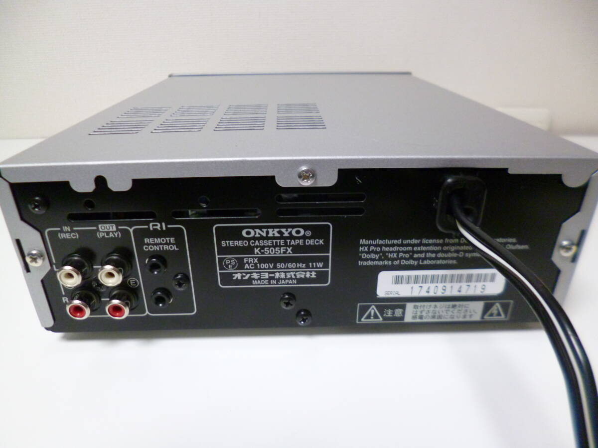 再生録音OK動作品】ONKYO（オンキョー）K-505FX INTEC205シリーズ 最終