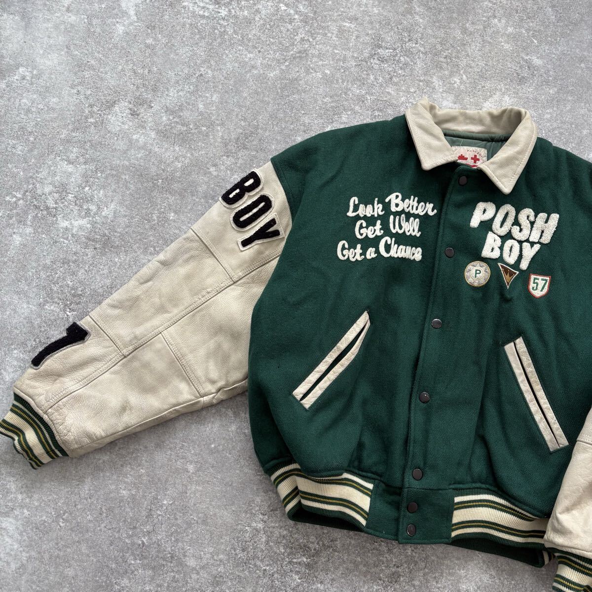 POSH BOY】80s ポッシュボーイ スタジャン ヴィンテージ 刺繍 バー