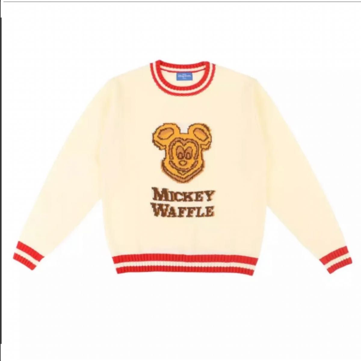 Lサイズ 新品 ディズニー ミッキーワッフル ニット セーター パーク