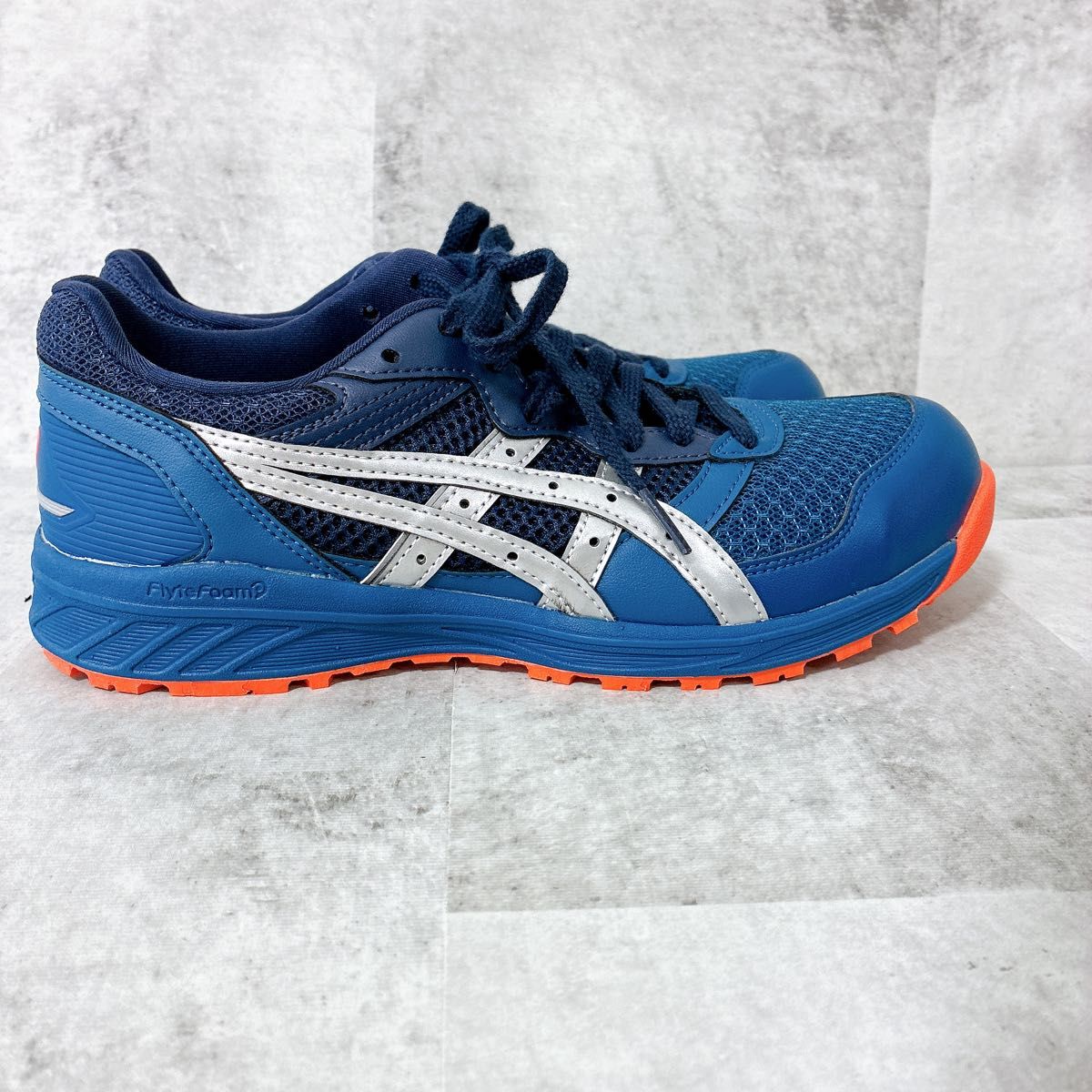 極美品 Asics 安全靴 ウィンジョブ ネイビー/オレンジ アシックス