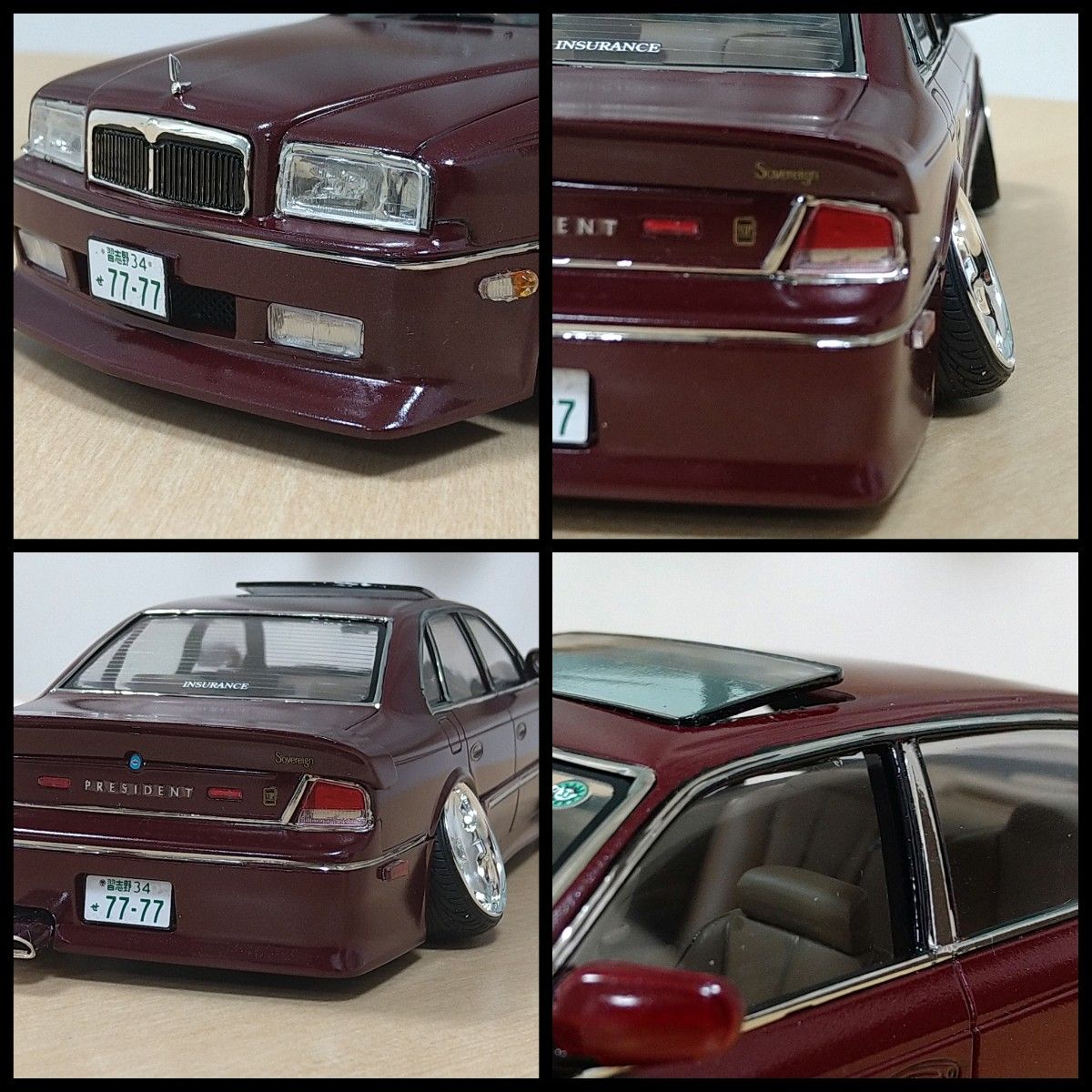 アオシマ プラモデル 日産 プレジデント G50系 VIPカー仕様 1/24 完成