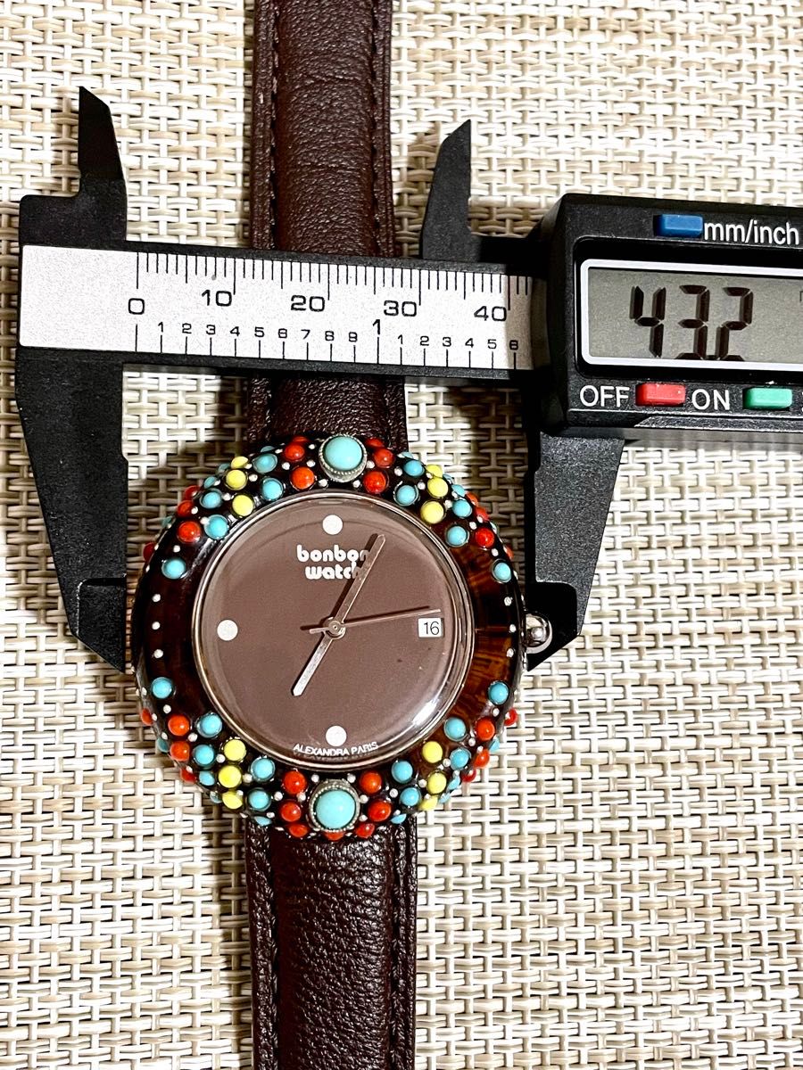 中古美品/稼働]ボンボンウォッチ bonbon watch/フランス製/ターコイズ