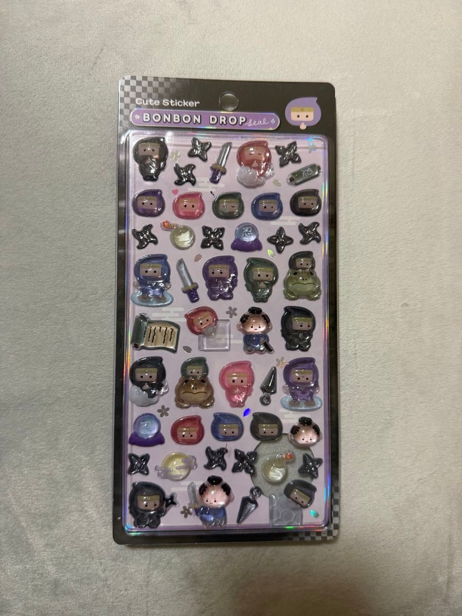 新品未使用】和柄 ボンボンドロップシール 忍者 ボンドロシール