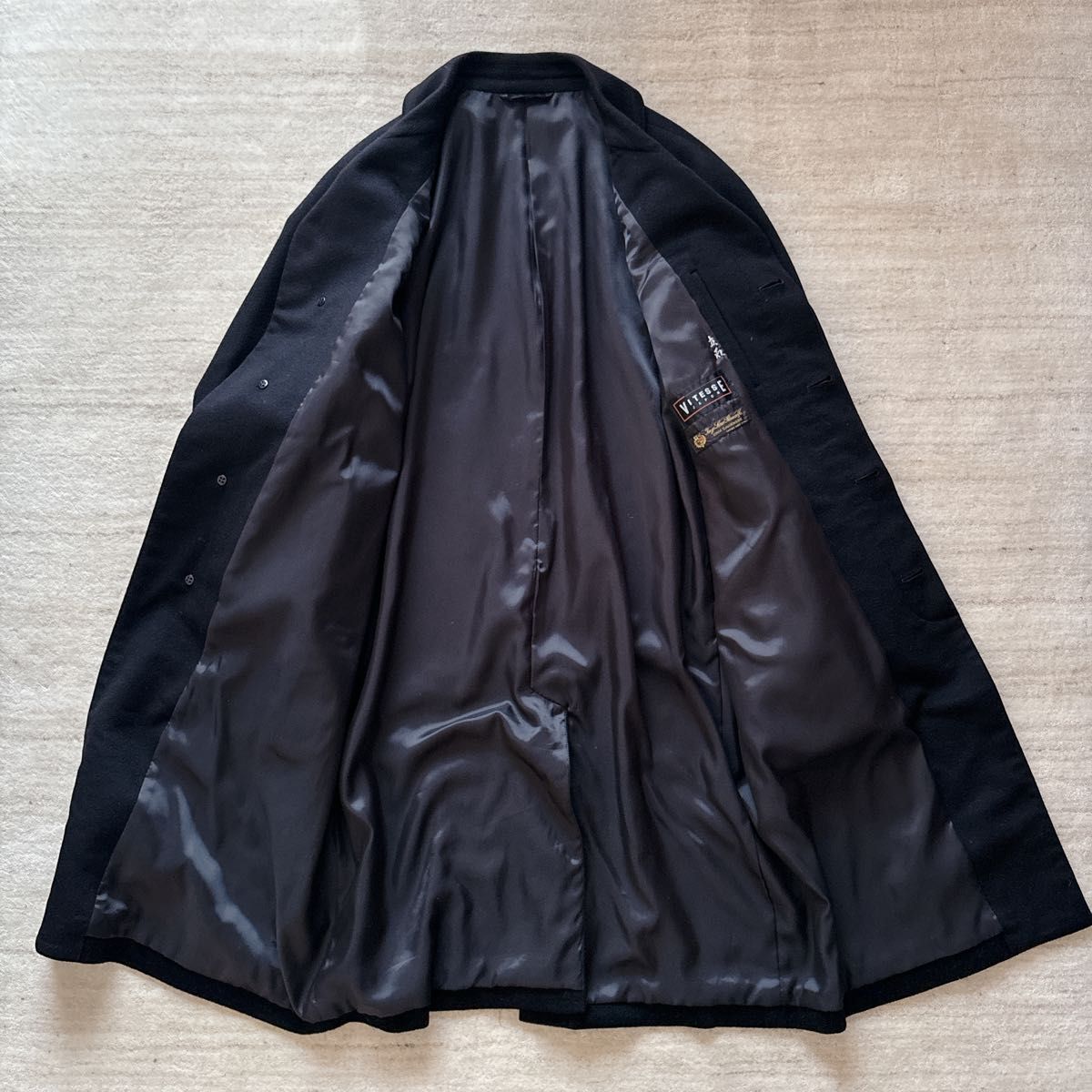 美品 LoroPiana 黒 カシミヤ100% ロングコート ステンカラーコート