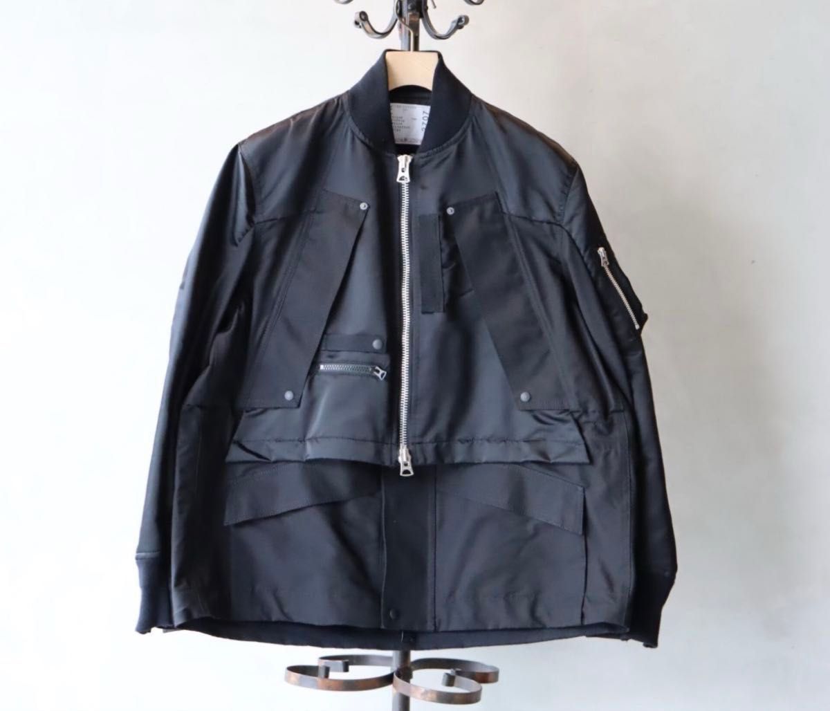 22SS sacai サカイNylon Twill Mix Blouson ma-1サイズ 2/ブラック