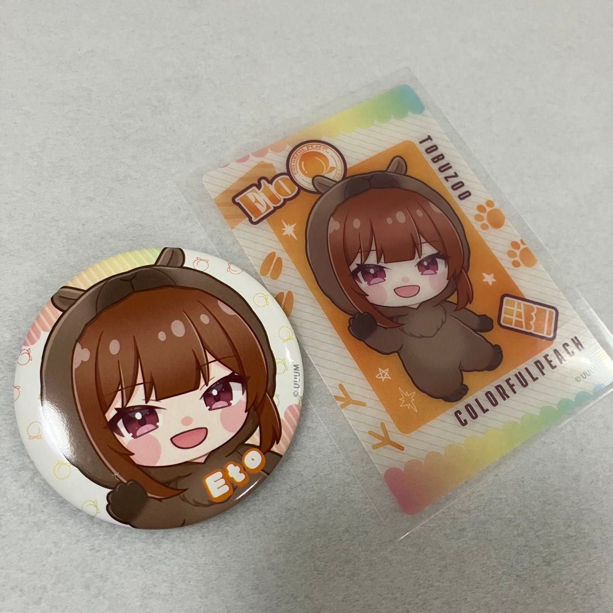 カラフルピーチ えと 缶バッジ クリアカード 東武動物公園｜Yahoo