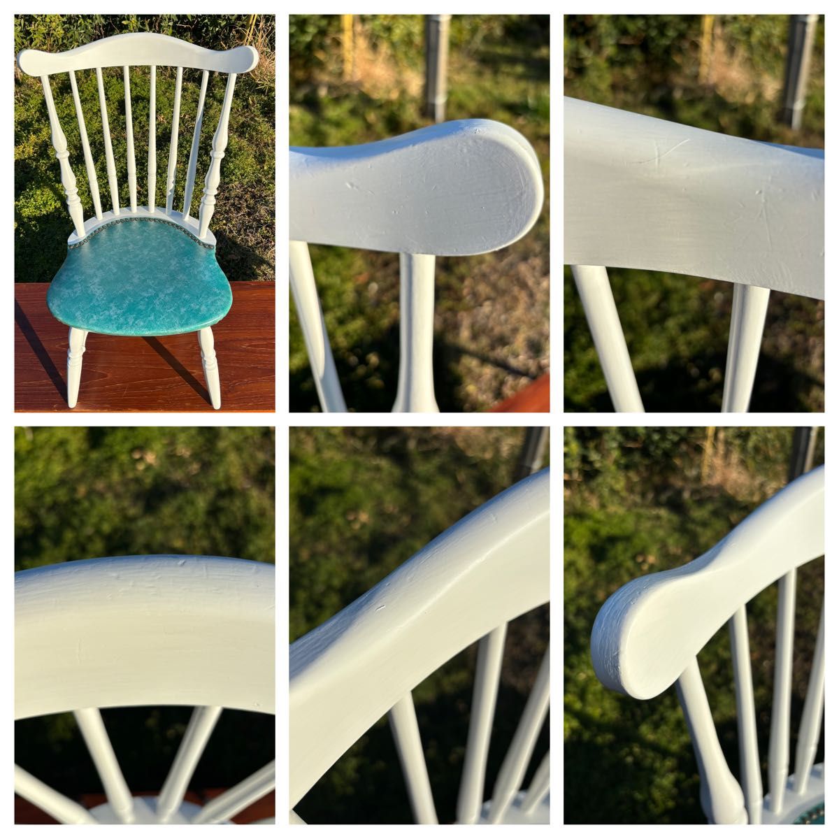 飛騨家具 WINDS太平 白いダイニングチェア① ウィンザーチェア 鋲打ち