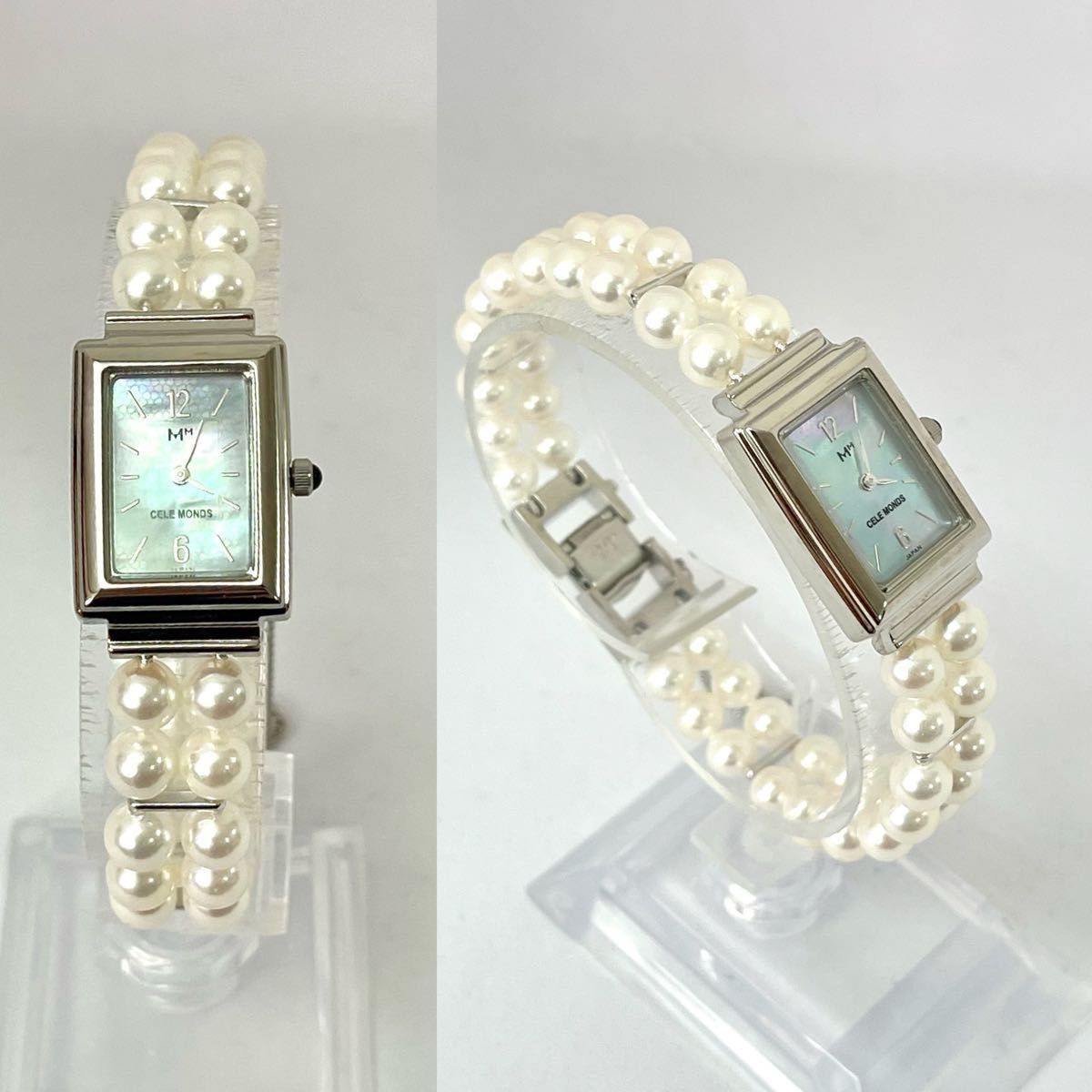 稼働 未使用 ミキモト装身具 パールウォッチ ソーラー アコヤ真珠