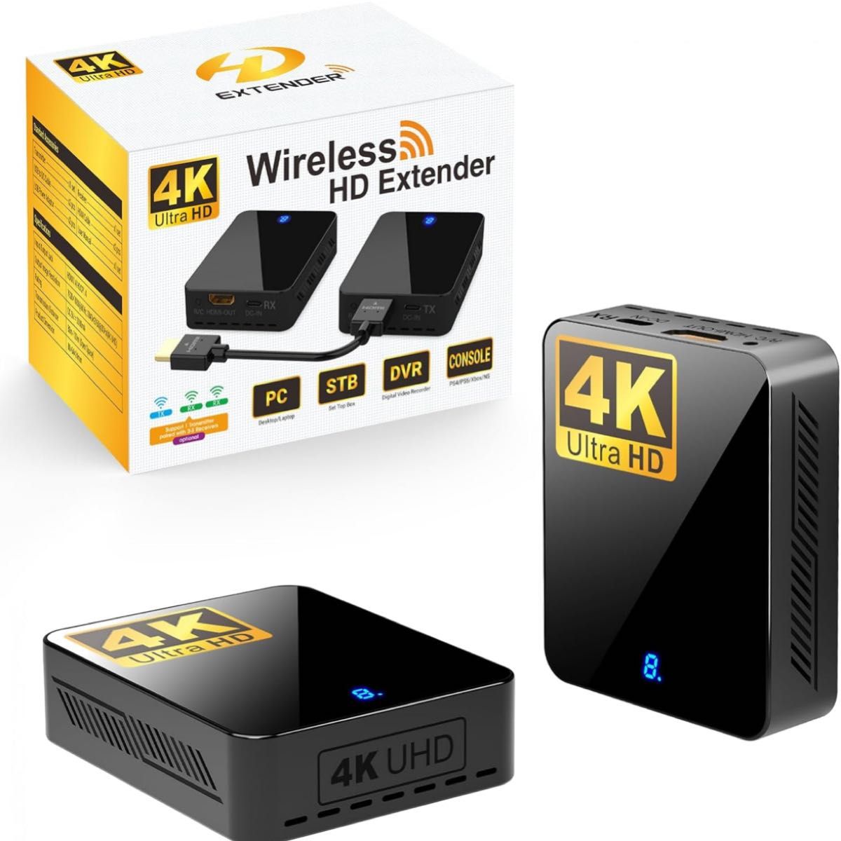 ワイヤレスHDMI送信機と受信機 hdmi 無線4K@30Hz LuckDog 4Kデコード