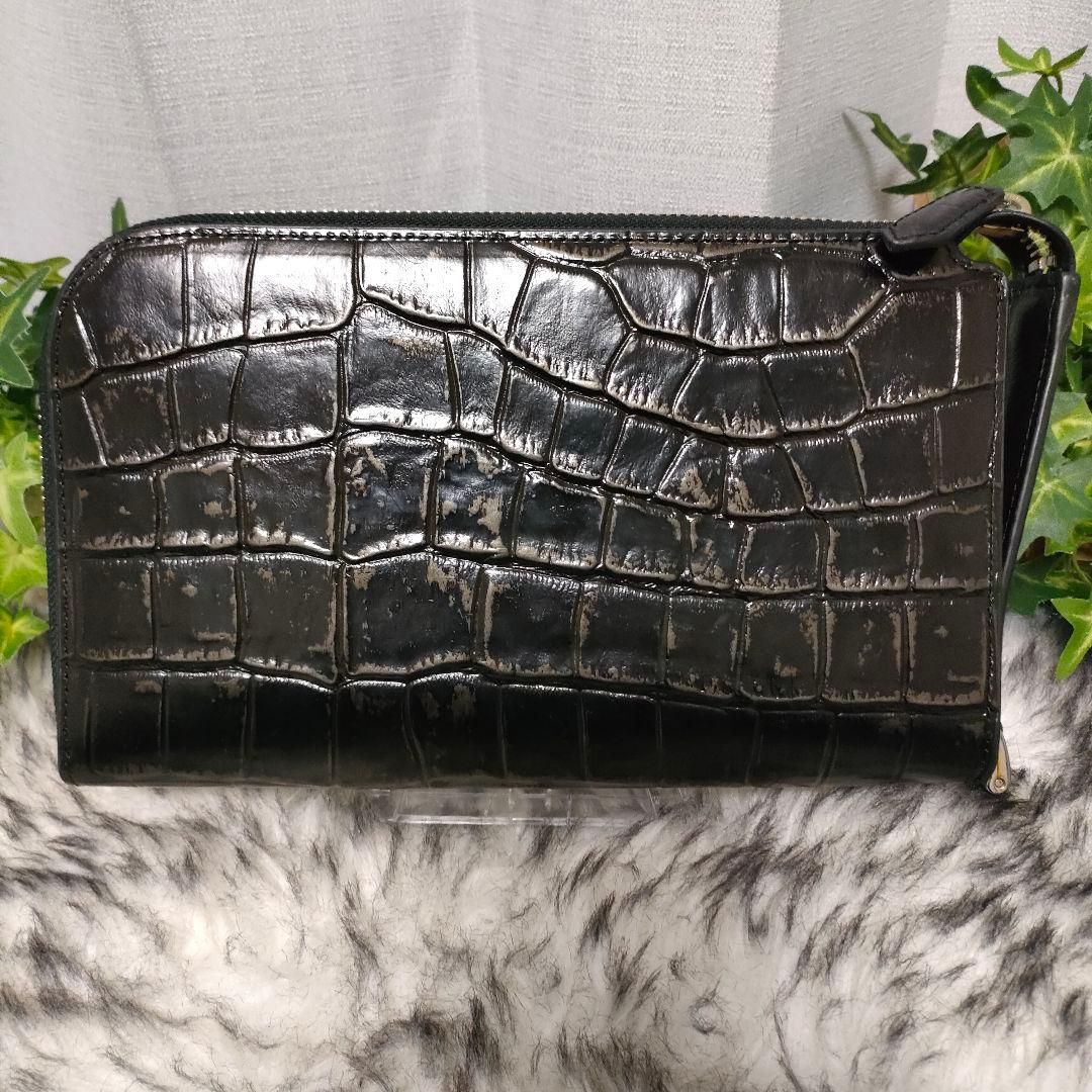 美品 カステルバジャック バッグ クロコ ブラック CASTELBAJAC