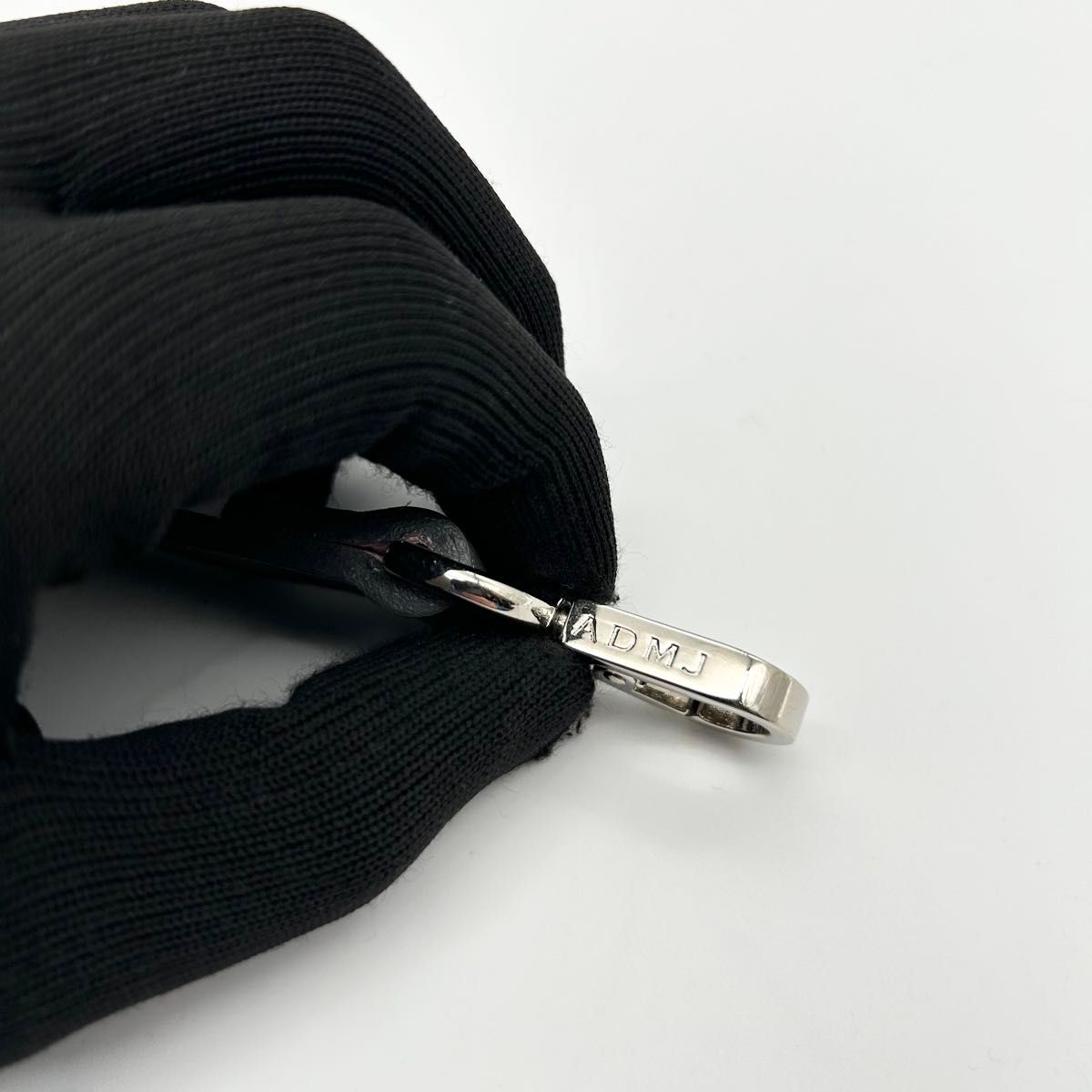 未使用級 A D M J ショルダーストラップ クリスタル ビジュー レザー