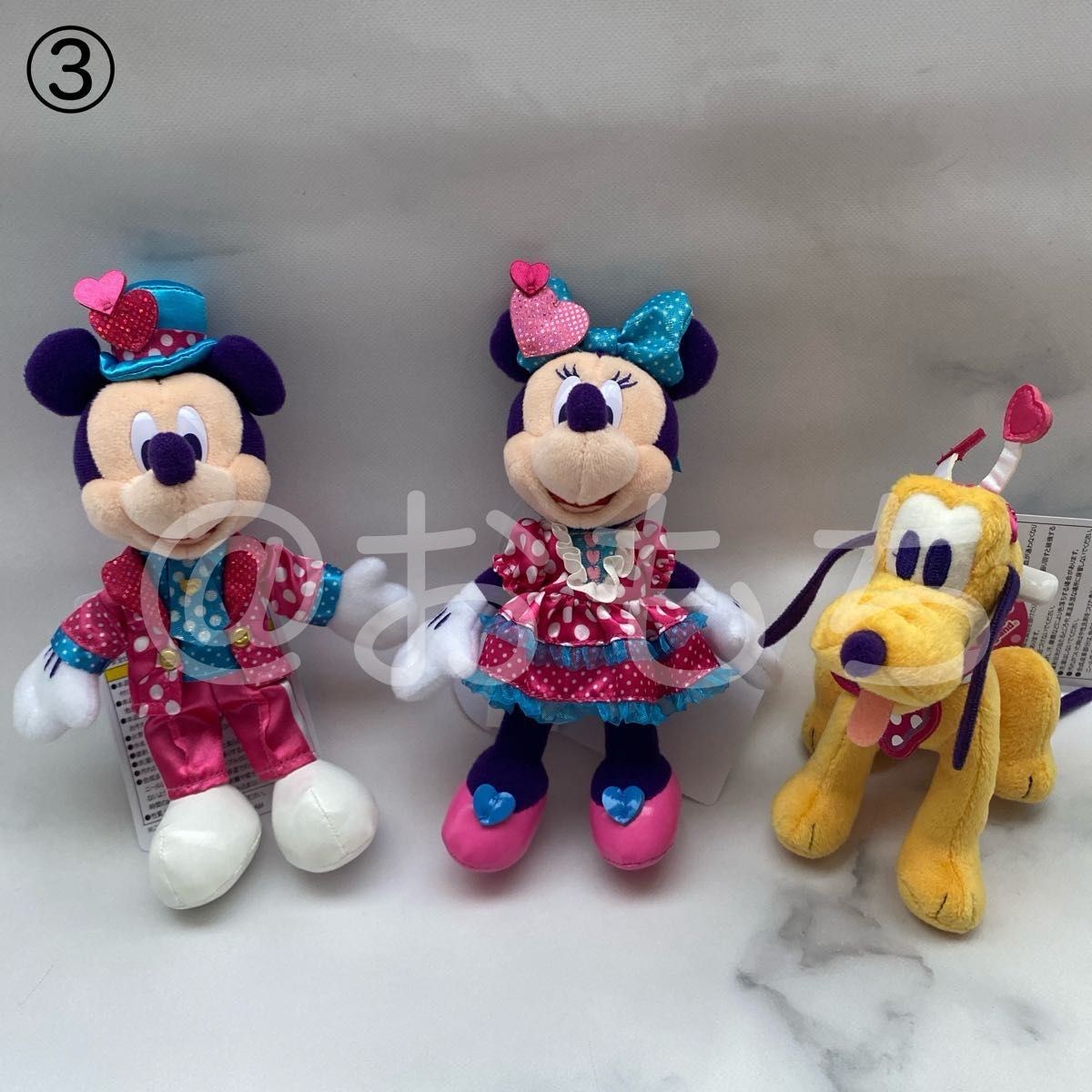 3点セット 未使用《ディズニー》ミッキー ミニー プルート ぬいぐるみ
