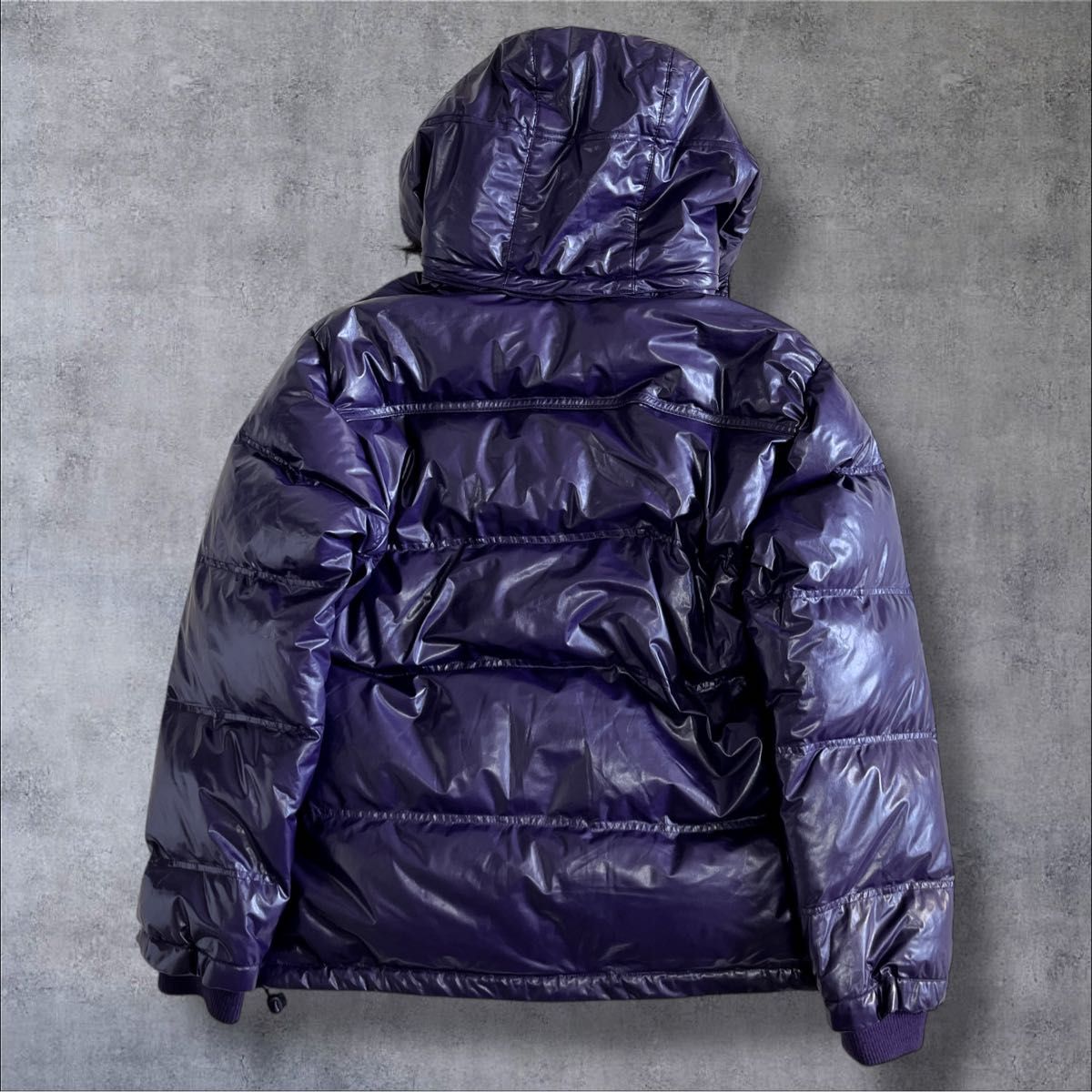 00s【old uniqlo】down jacket y2k 光沢 肉厚 フード UNIQLO パープル