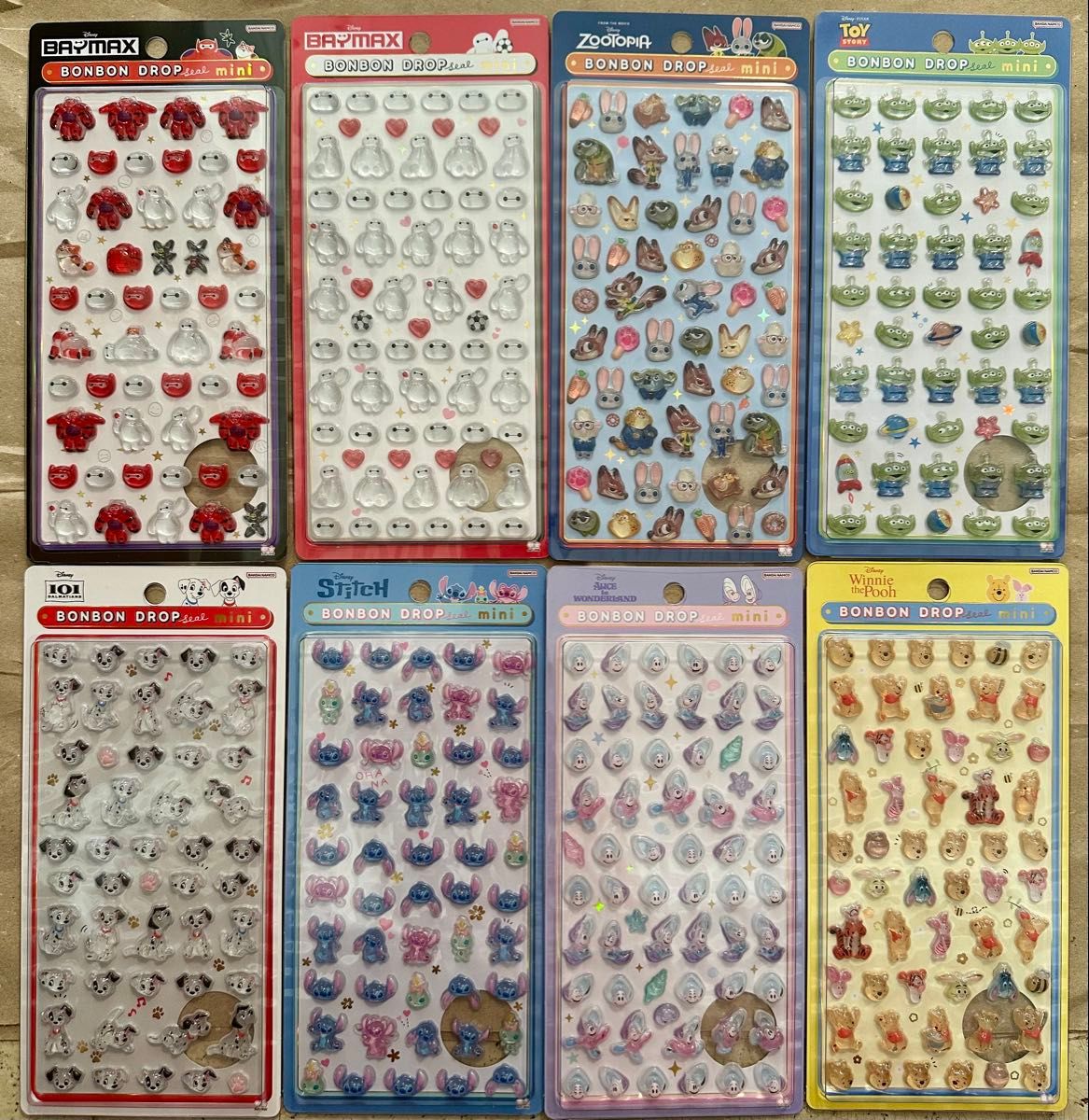 正規品 ボンボンドロップシール mini ディズニー 8種 セット まとめ