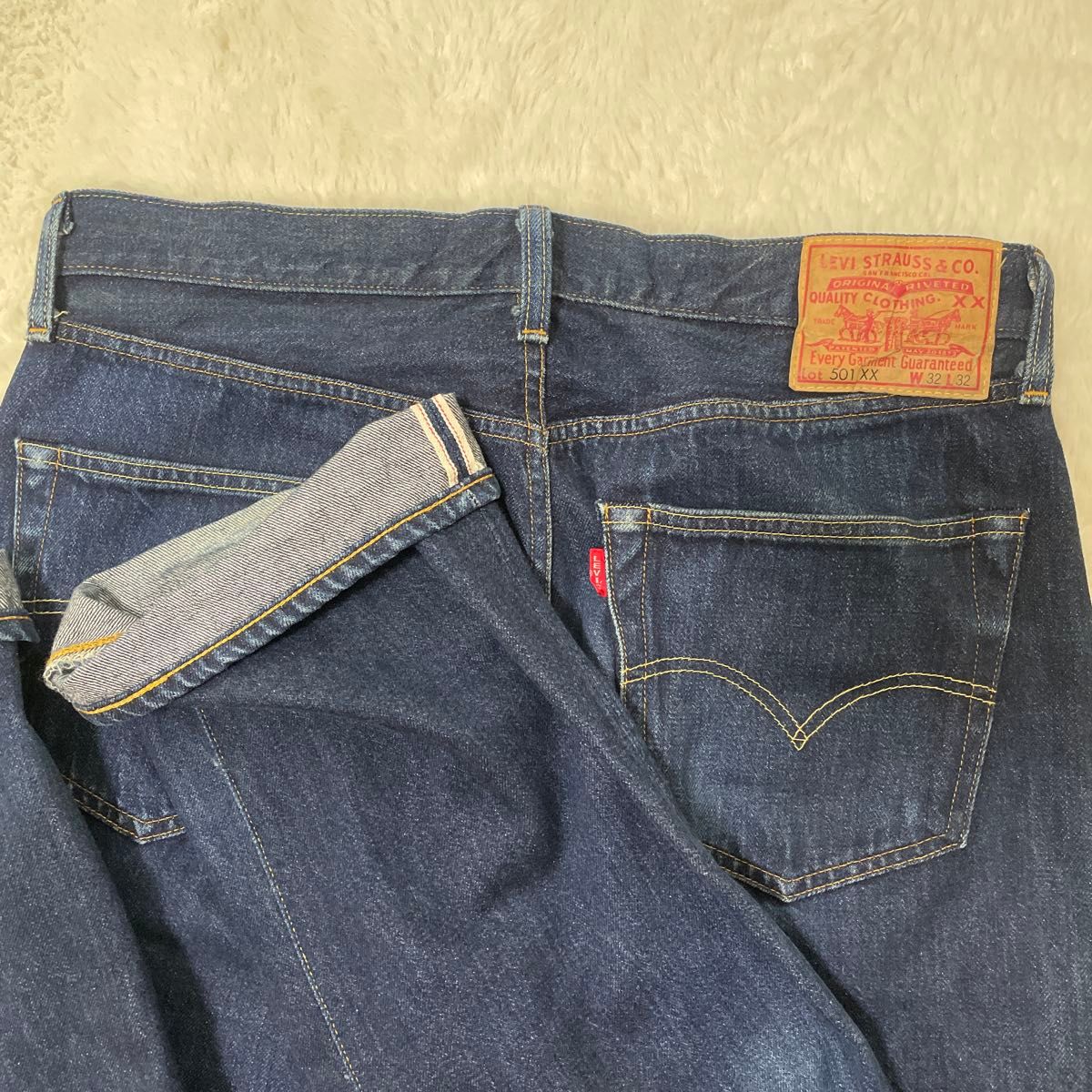 リーバイス501XX 1955年復刻BIGE 赤耳濃紺セルビッチ デニム 日本製w32