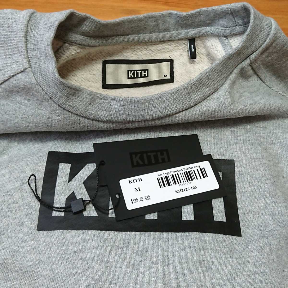 KITH Box Logo Crewneck Heather Grey キス ボックスロゴ スウェット