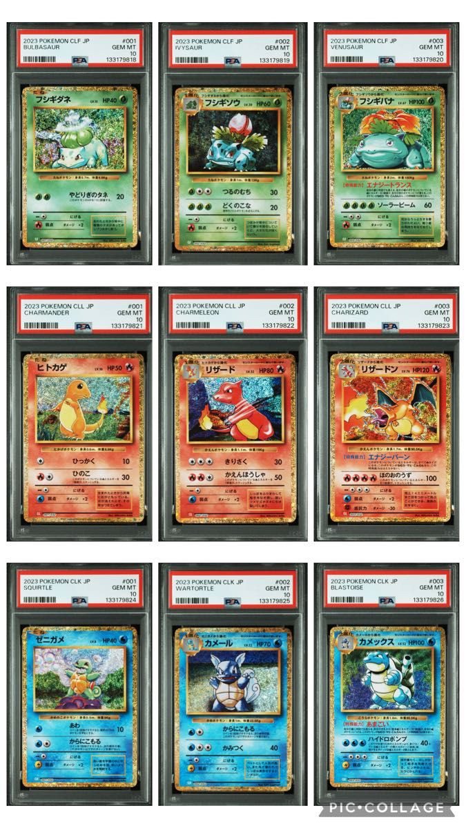 PSA10 9連番 ポケモンカードclassic リザードン カメックス フシギバナ