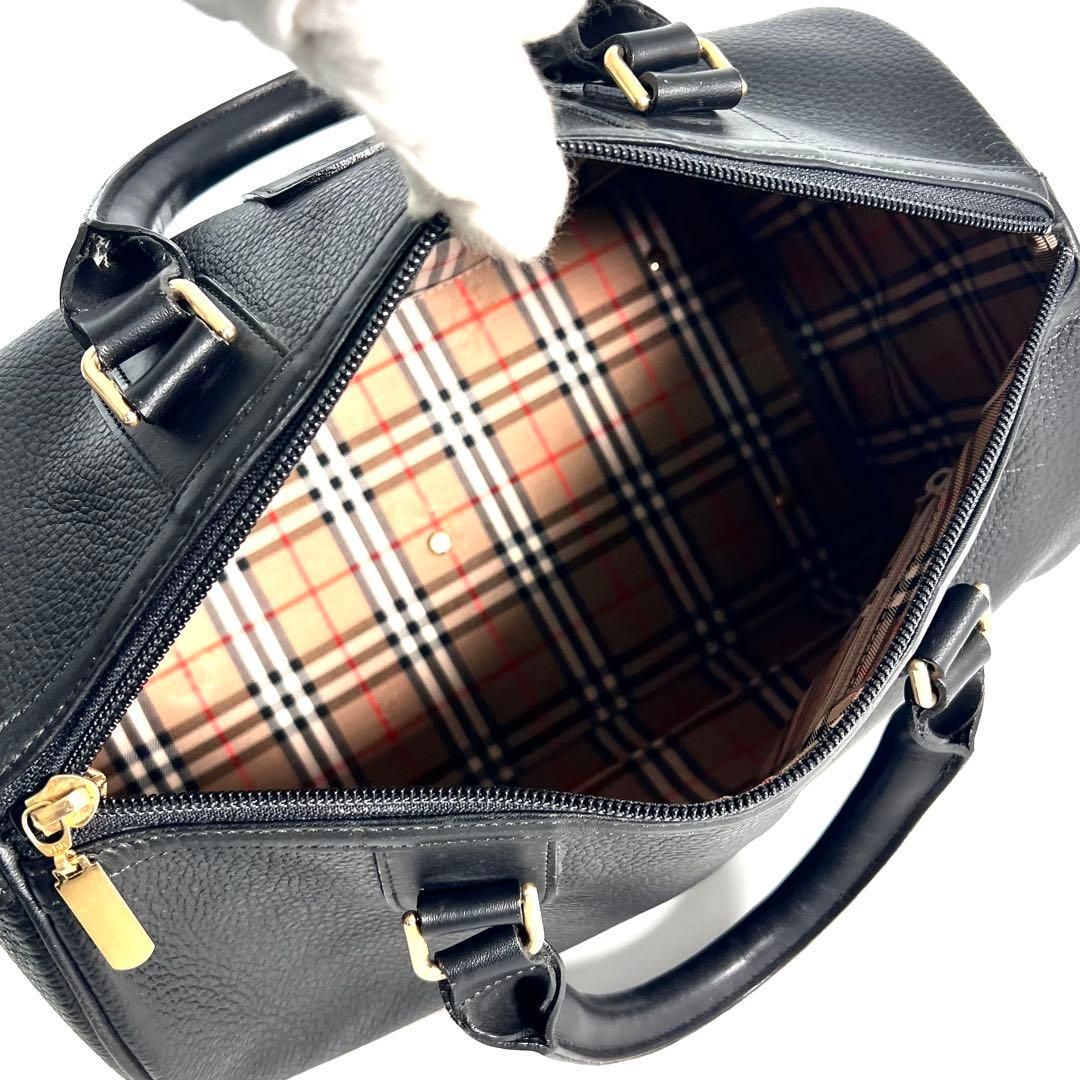 極美品 バーバリー ホースロゴ チェック レザー ビジネスバッグ A4収納